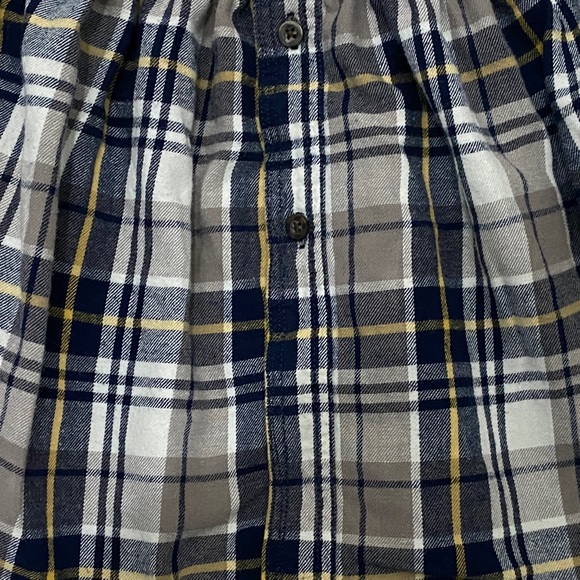 Flannel 2 pcs Upcycled Crop Top and Skirt OS Plaid Shirt - Picture 5 of 7